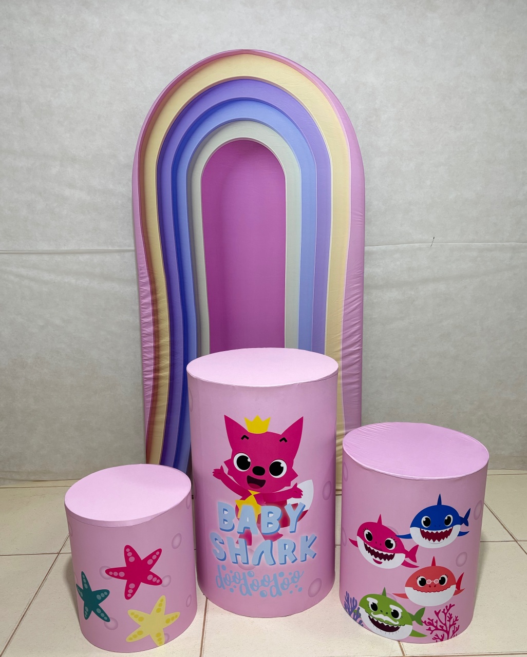 Kit Capad Baby Shark Rosa - Dona Amora Decoração 