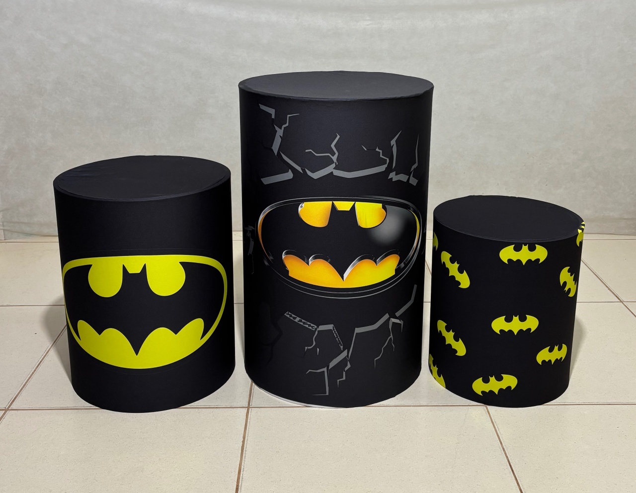 Trio Capa Cilindro Batman  - Dona Amora Decoração 
