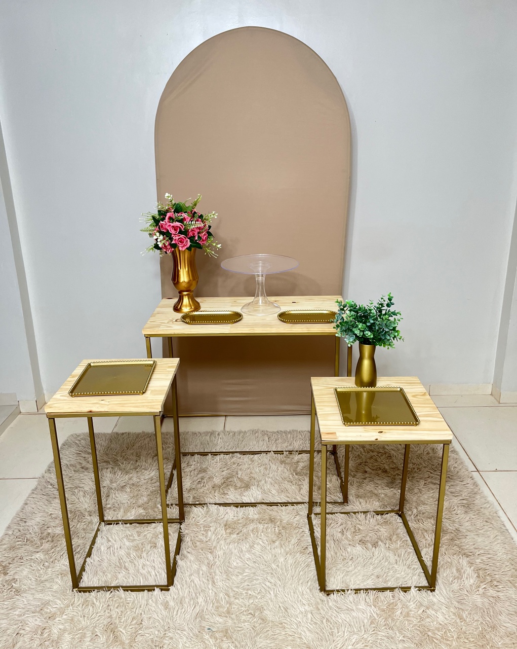 Kit Bege E Dourado - Dona Amora Decoração 