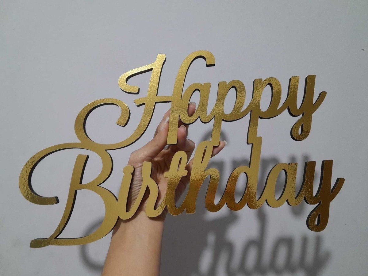 Placa Mdf Happy Birthday - Dona Amora Decoração 