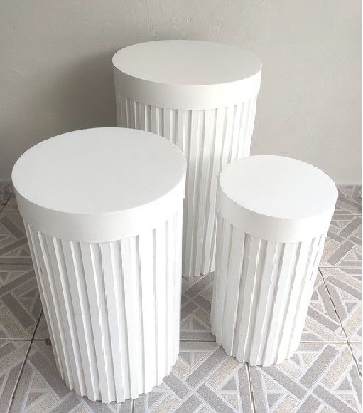 Cilindro Ripado Branco - Dona Amora Decoração 