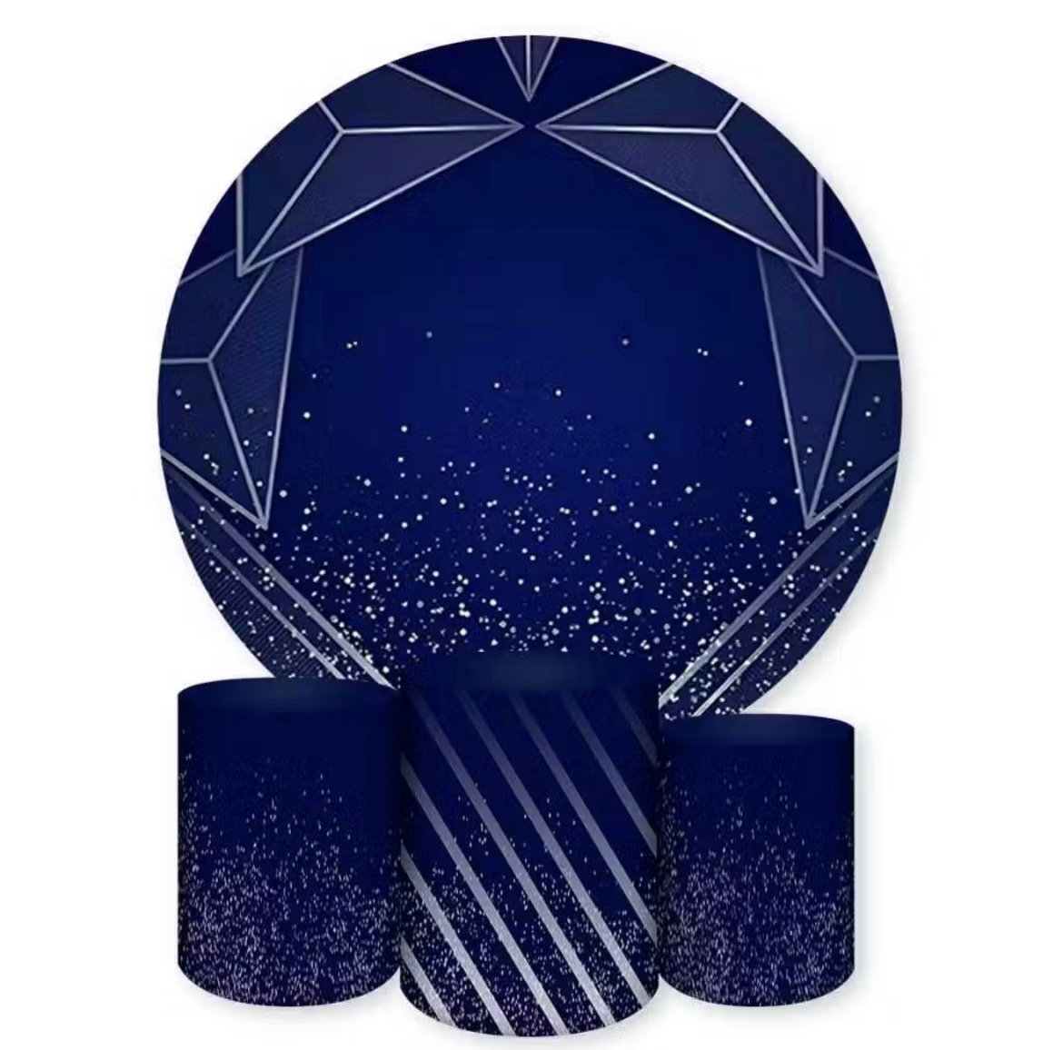 Kit Capas Azul E Prata  - Dona Amora Decoração 