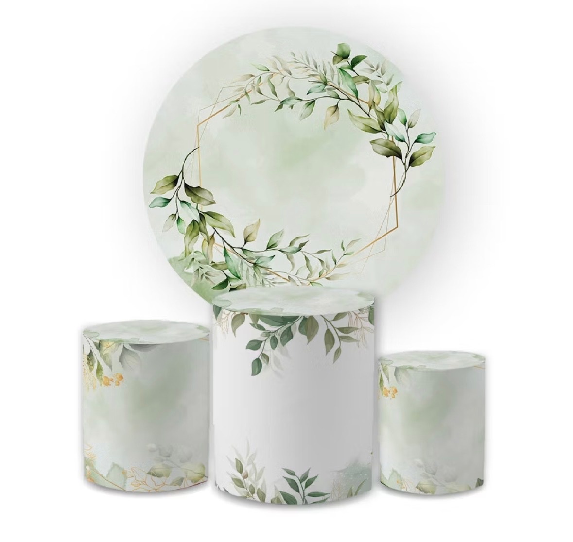 Kit Capa Branco E Verde (Folhagem)  - Dona Amora Decoração 