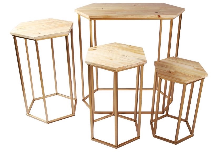 Quarteto de Mesas Triangular - Dona Amora Decoração 
