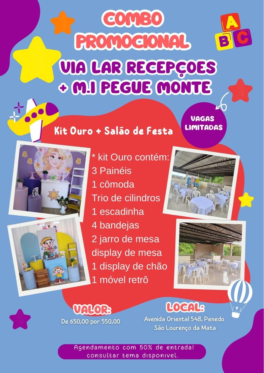 Kit Pegue E Monte + Salão de Festa Ouro  - MILENAPEGUEMONTE