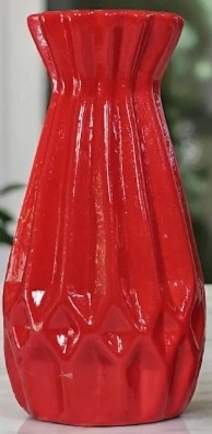 Vaso Frisado Em Cerâmica - Vermelho - NaianeRochafestas
