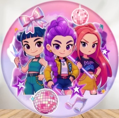 Capa Para Painel 50X50 - Guerreiras Do K-Pop Cut - NaianeRochafestas
