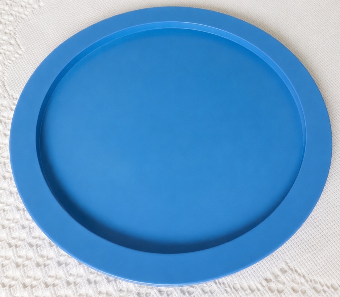 Bandeja Redonda Em Mdf - Azul - NaianeRochafestas
