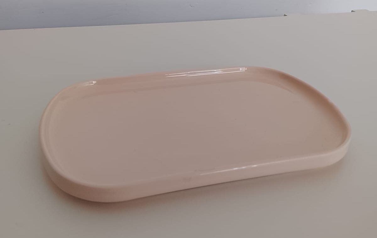 Bandeja Em Porcelana - Laranja Candy - NaianeRochafestas