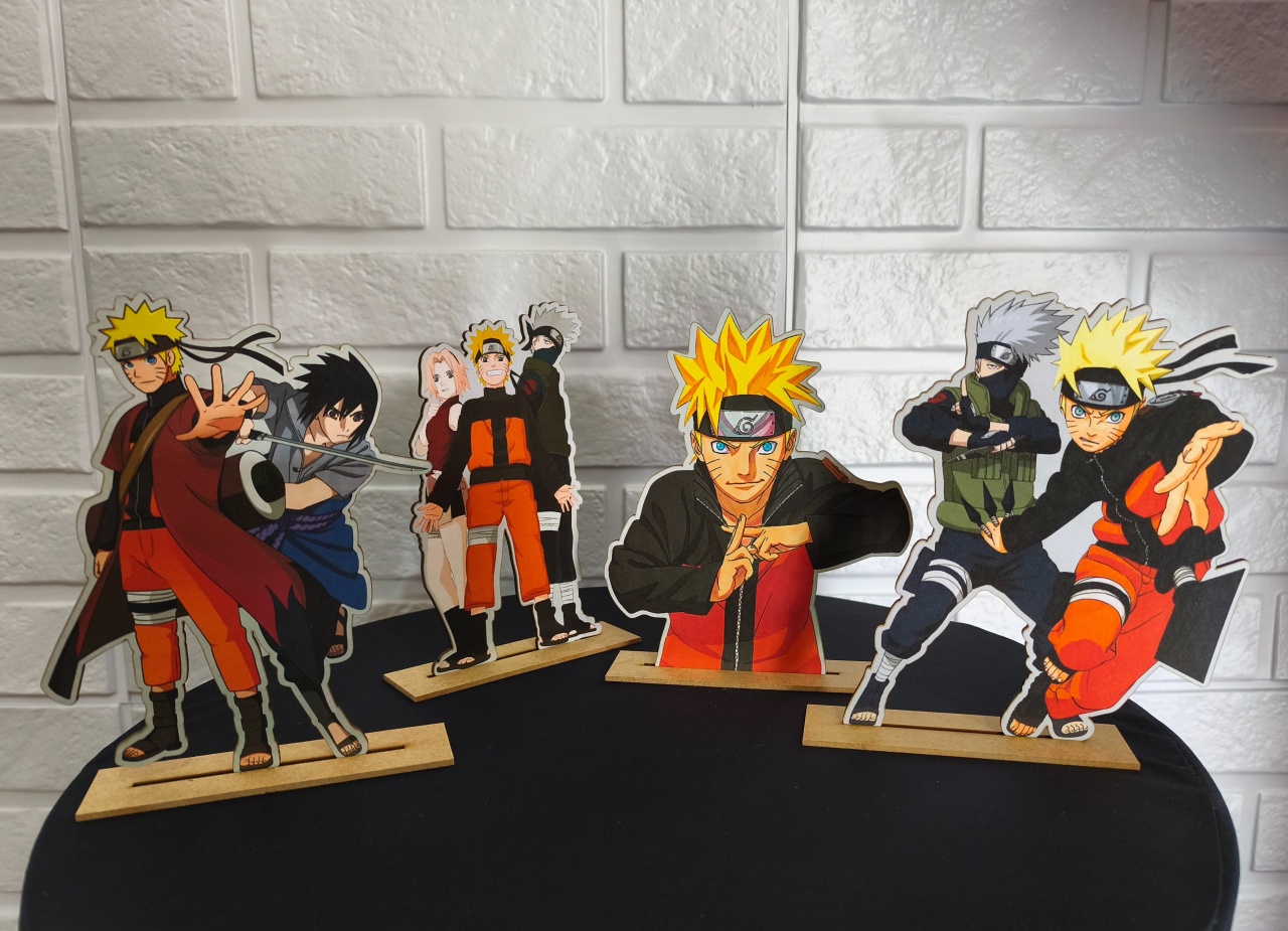 Displays Naruto 4 Unidades - Bru Pegue e Monte