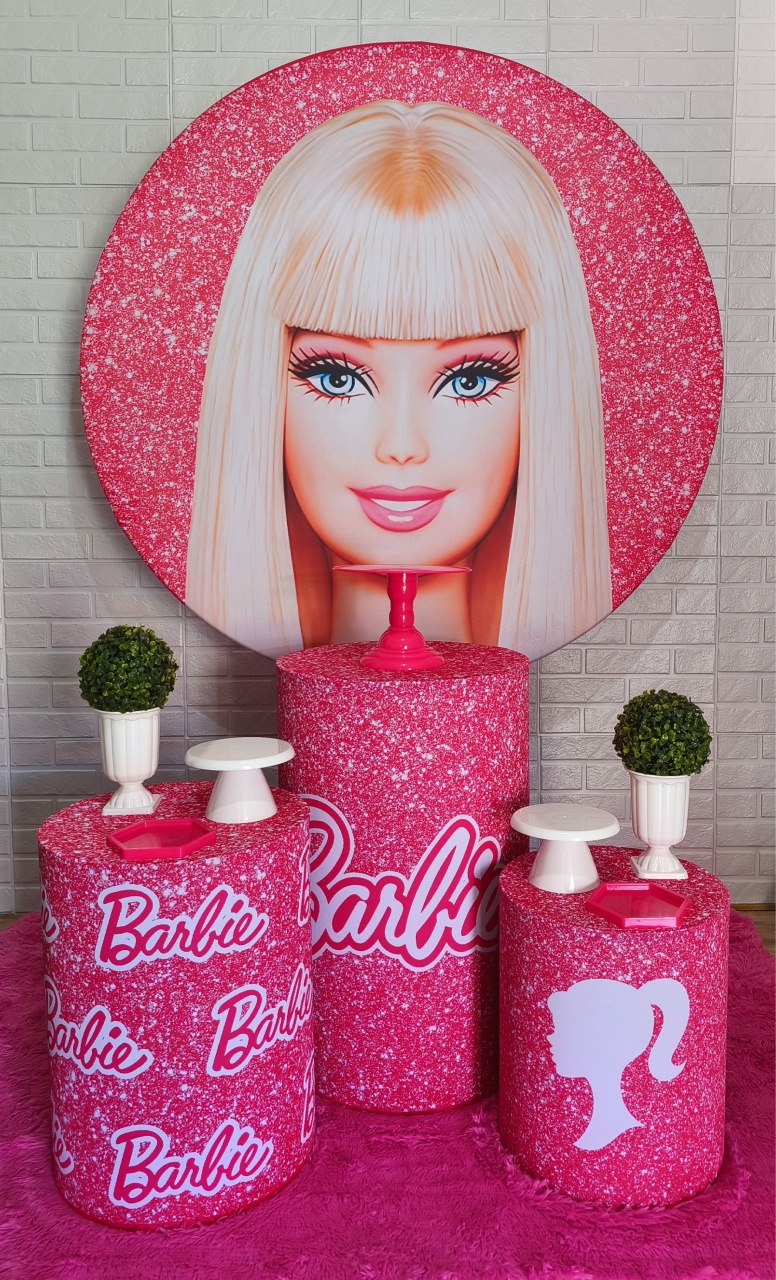 Kit Barbie Pink Glitter - Bru Pegue e Monte