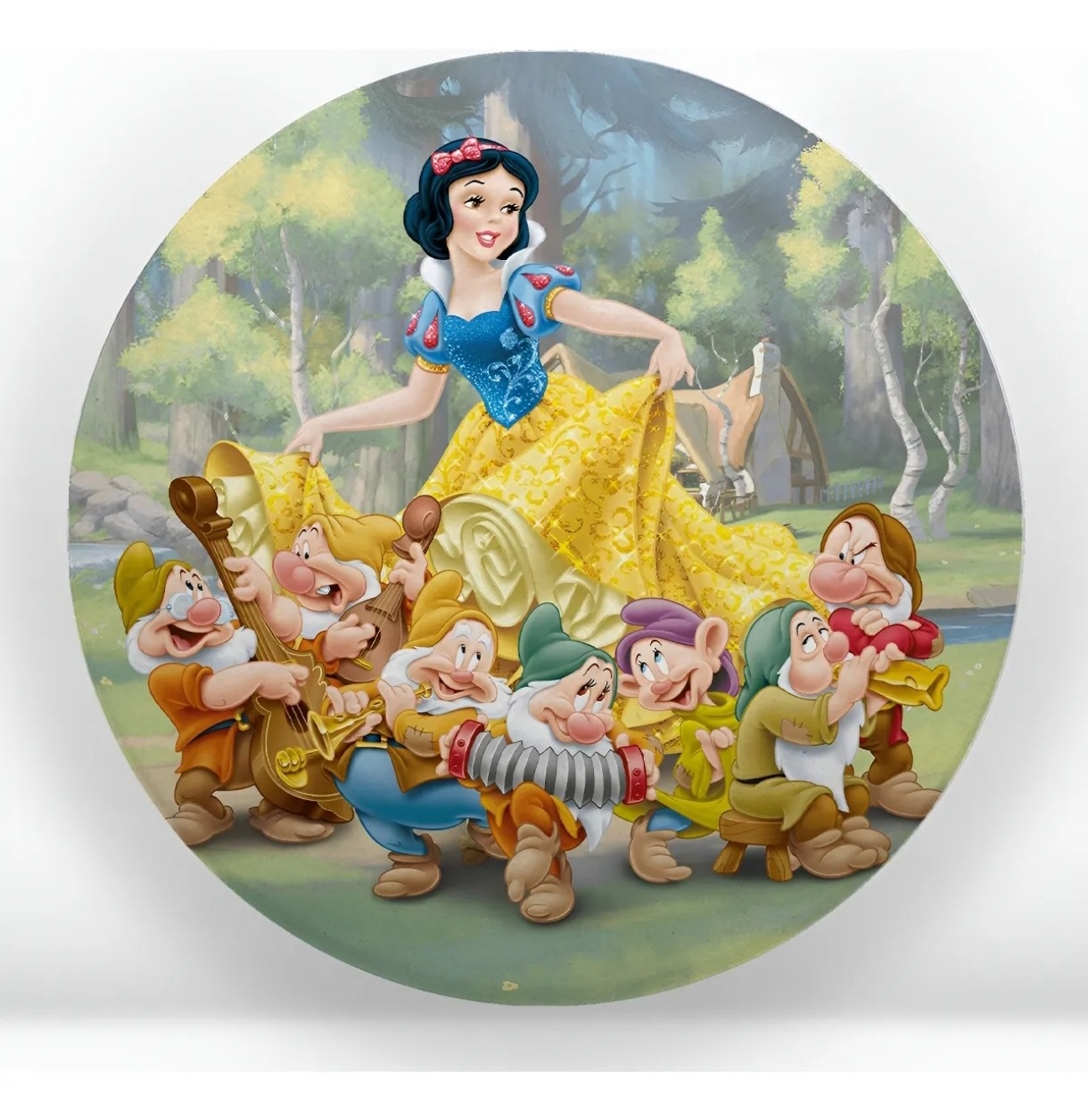 Capa Painel Redondo Branca de Neve E O Sete Anões - Bru Pegue e Monte