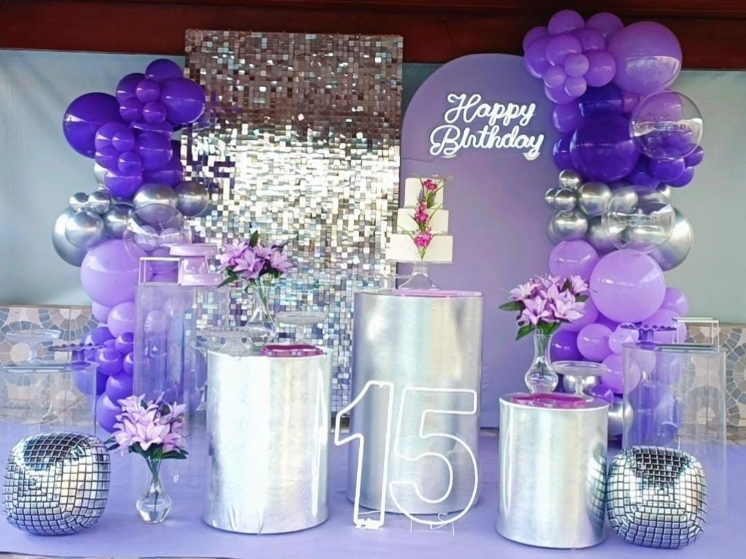 Lilás Roxo E Prata - PEQUENINO FESTAS