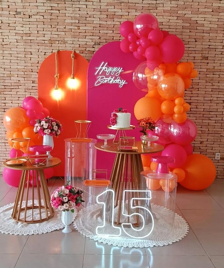 Rosa Pink Com Laranja 1 - PEQUENINO FESTAS