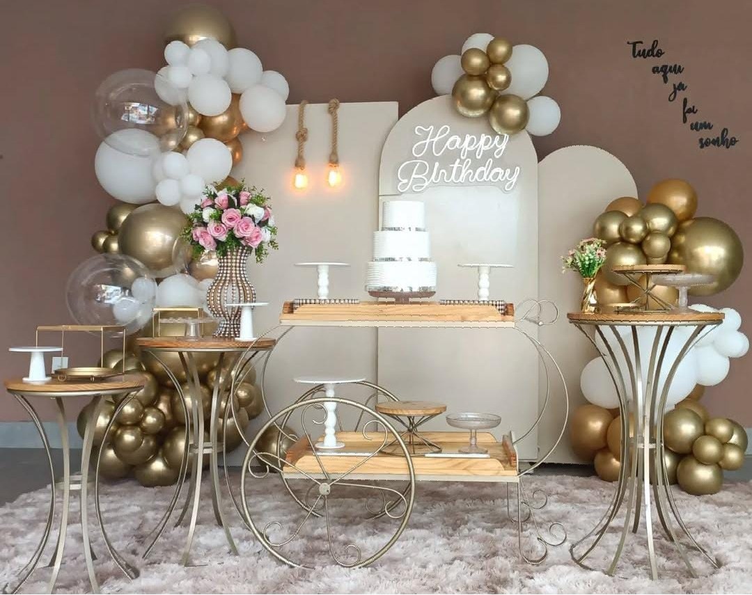 Bege Com Dourado - PEQUENINO FESTAS