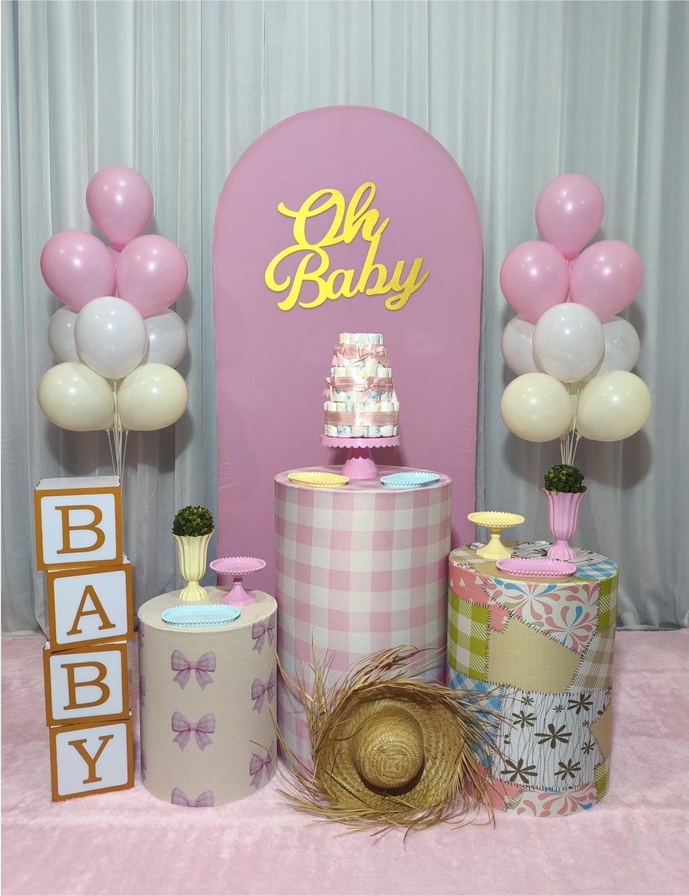 Chá Arraia Menina - Kit Bronze - Pegue e Brilha Decorações 