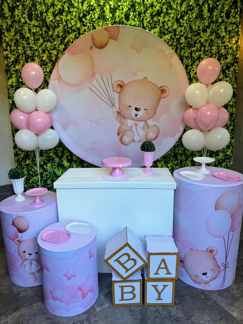 Ursinha Baby Rosa - Kit Prata - Pegue e Brilha Decorações 
