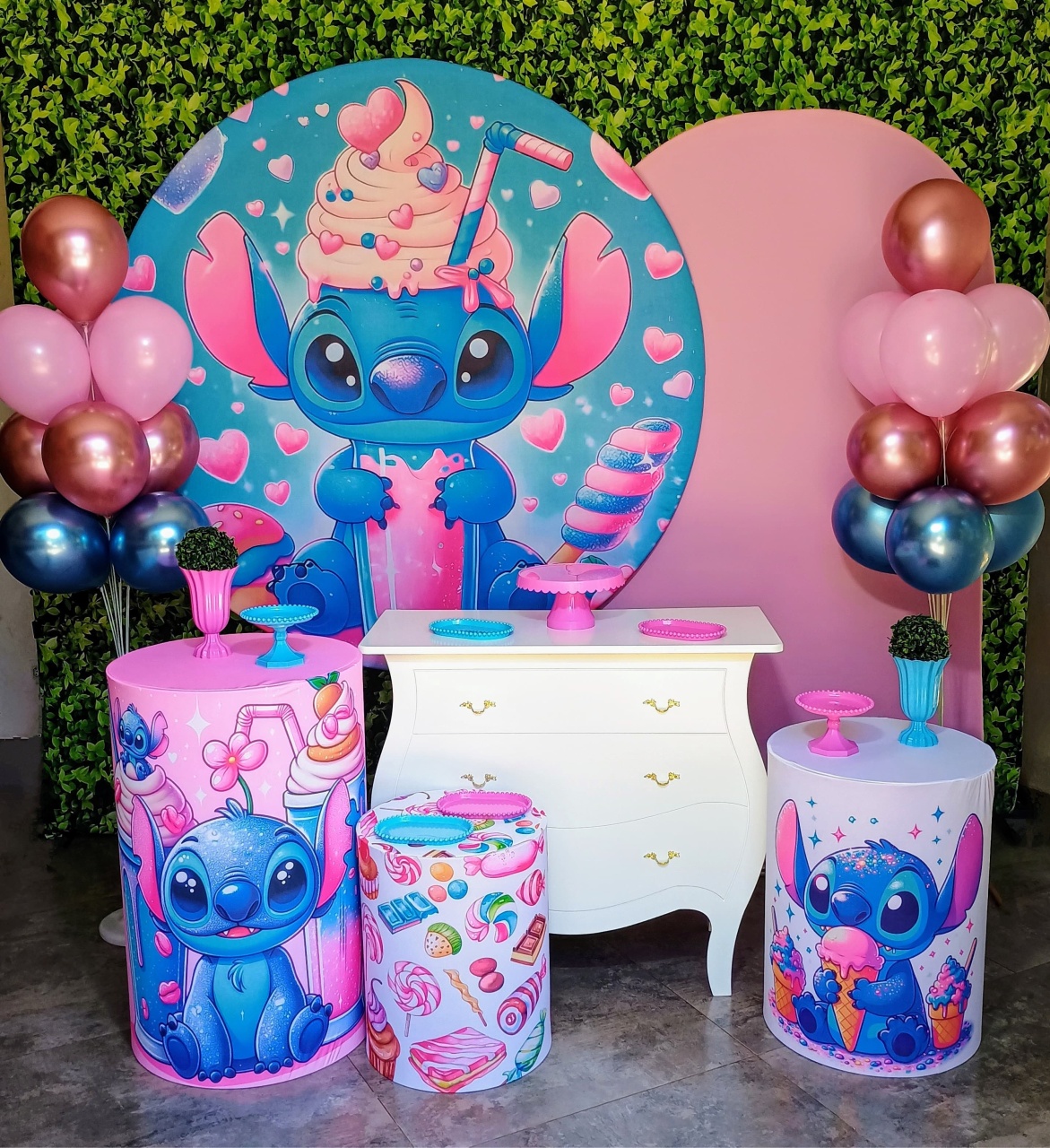 Stitch Doces - Kit Ouro - Pegue e Brilha Decorações 