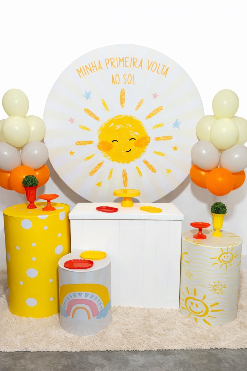 Primeira Volta Ao Sol - Kit Prata - Pegue e Brilha Decorações 