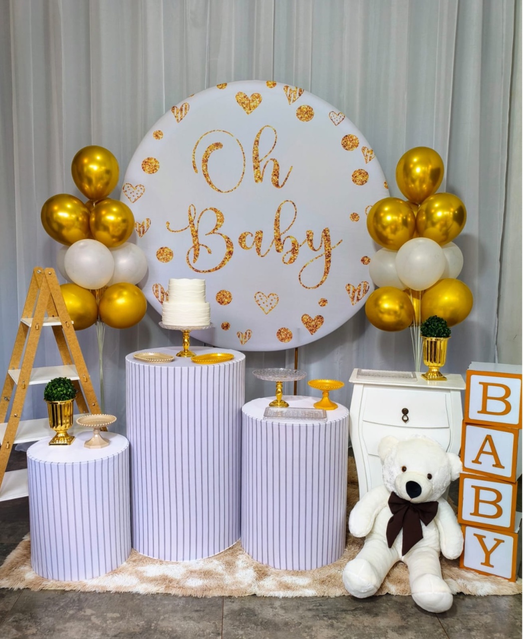 Chá Revelação Oh Baby Coração - Kit Vitrine - Pegue e Brilha Decorações 