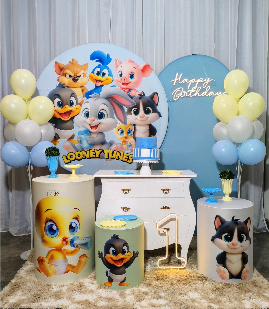 Looney Tunes Baby Meninos - Kit Ouro - Pegue e Brilha Decorações 
