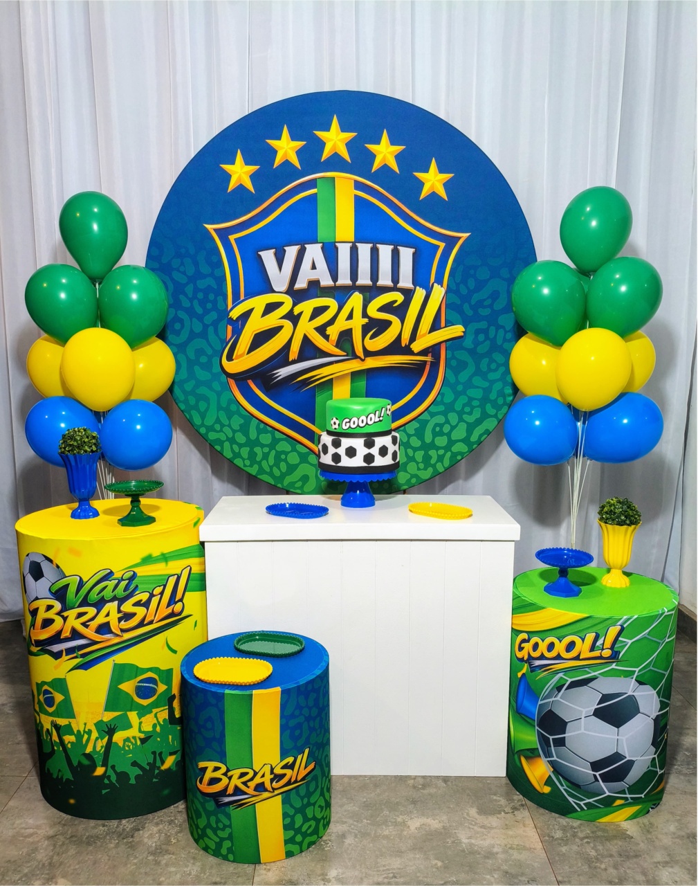Copa Do Mundo ( Vai Brasil) - Kit Prata - Pegue e Brilha Decorações 