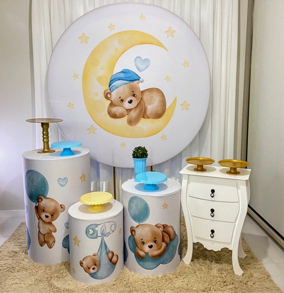 Ursinho Lua - Kit Bronze    - Pegue e Brilha Decorações 