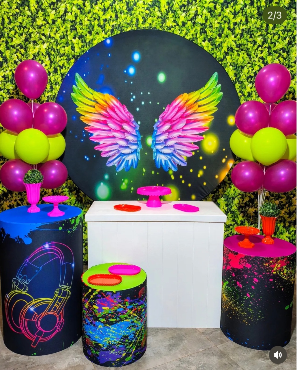 Neon Asas Borboleta - Kit Prata - Pegue e Brilha Decorações 