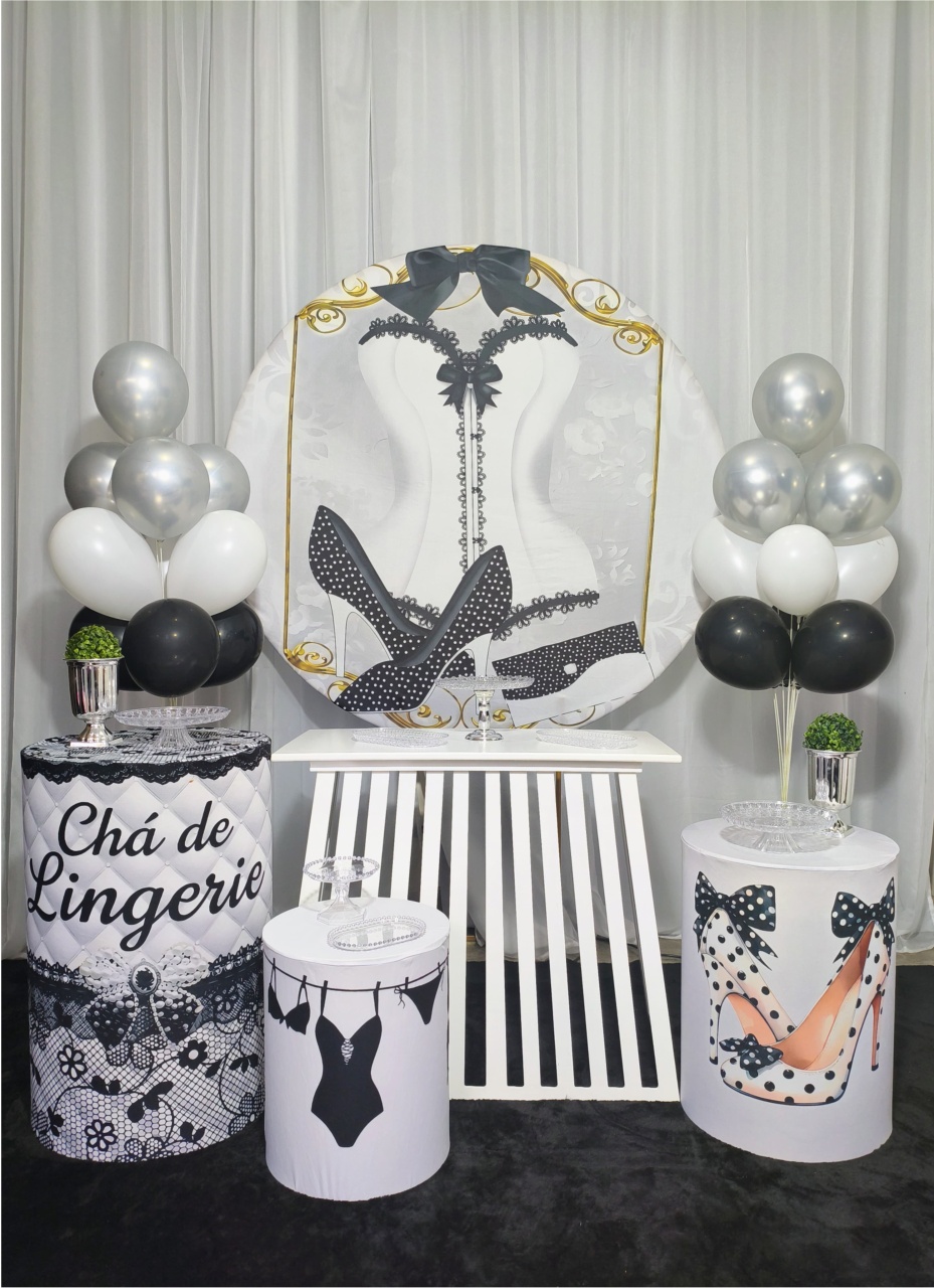 Chá de Lingerie 02 - Kit Prata - Pegue e Brilha Decorações 