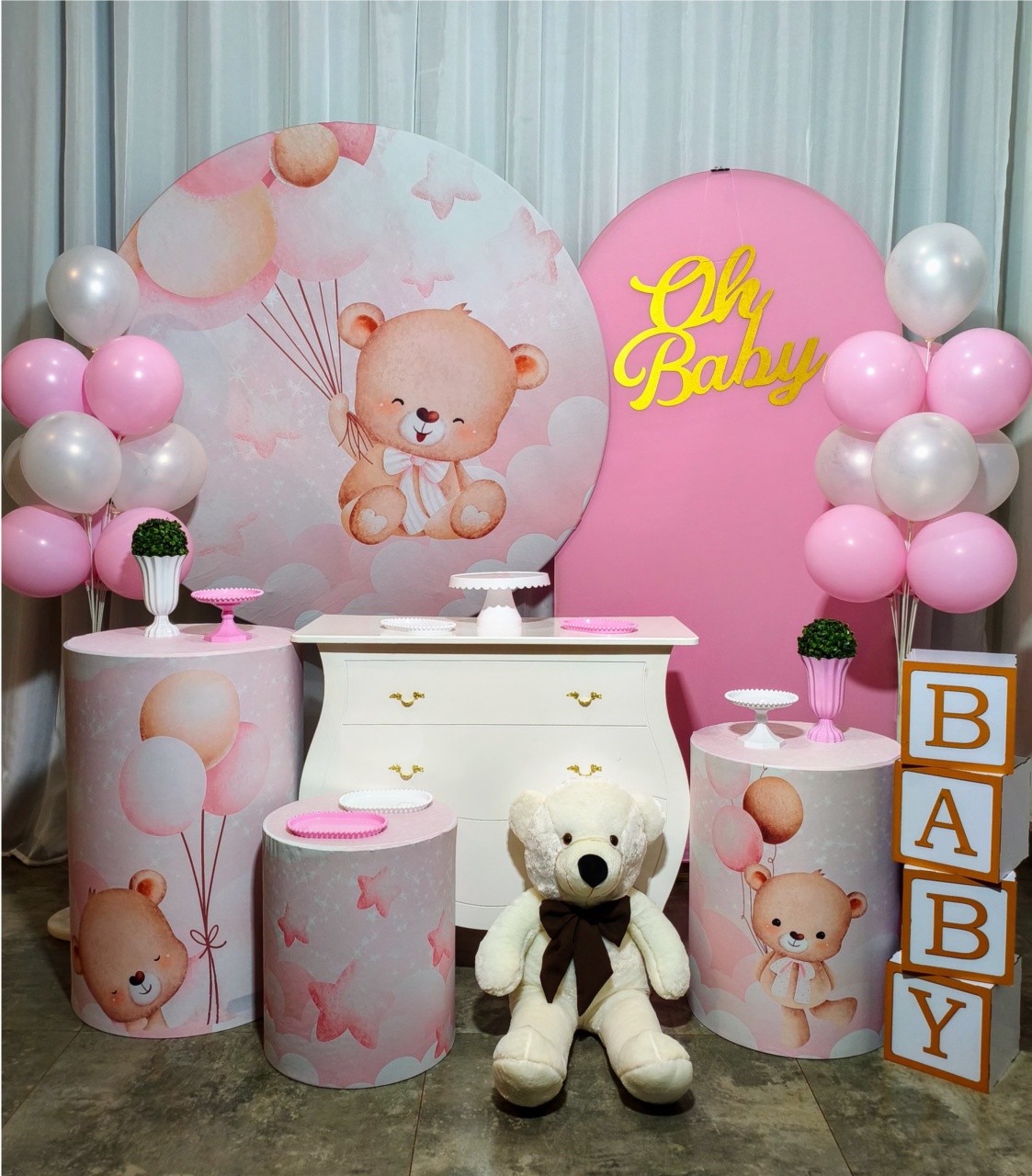 Ursinha Rosa - Kit Vitrine - Pegue e Brilha Decorações 