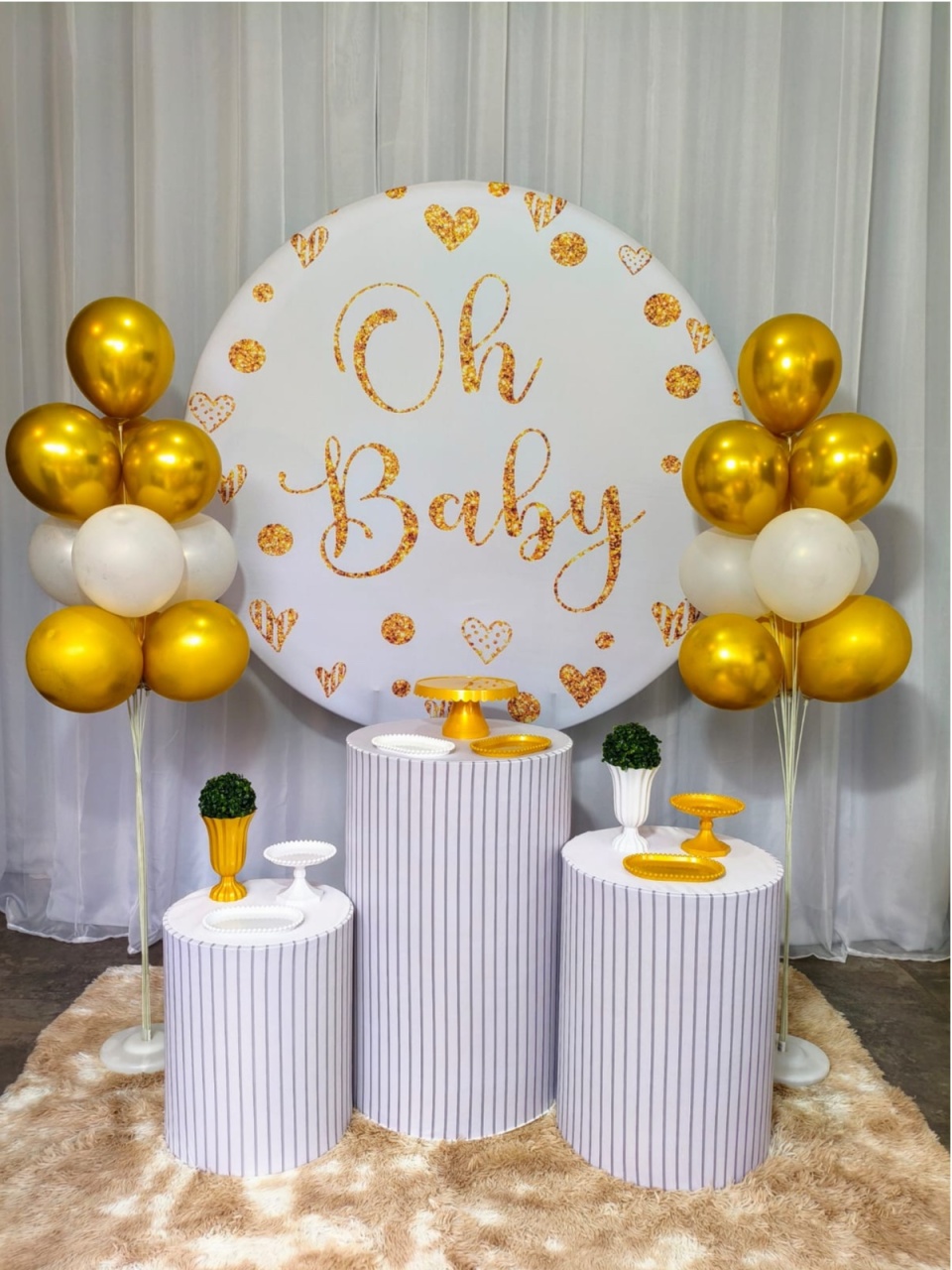 Chá Revelação Oh Baby Coração - Kit Bronze - Pegue e Brilha Decorações 