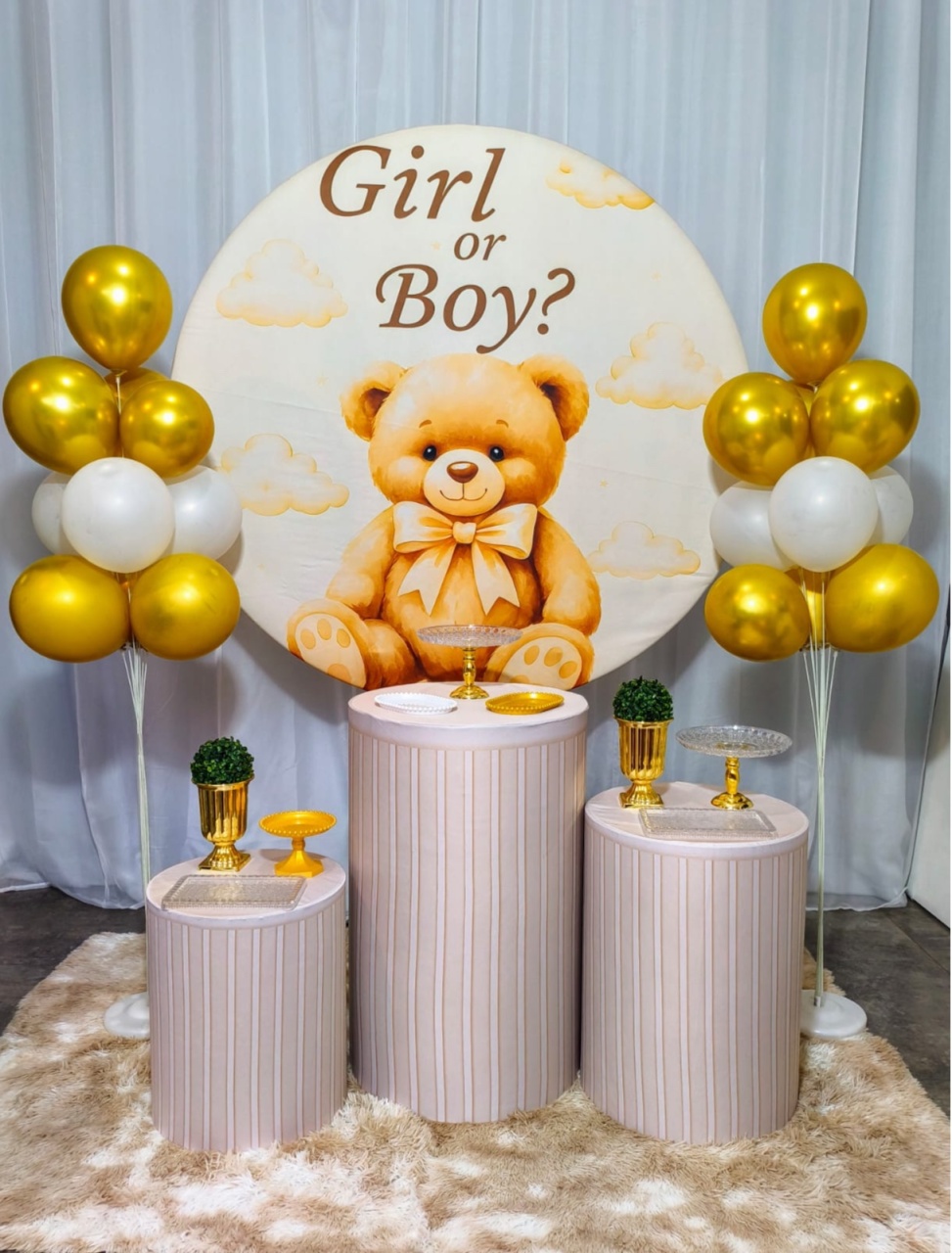 Chá Revelação Ursinho Marrom- Kit Bronze - Pegue e Brilha Decorações 