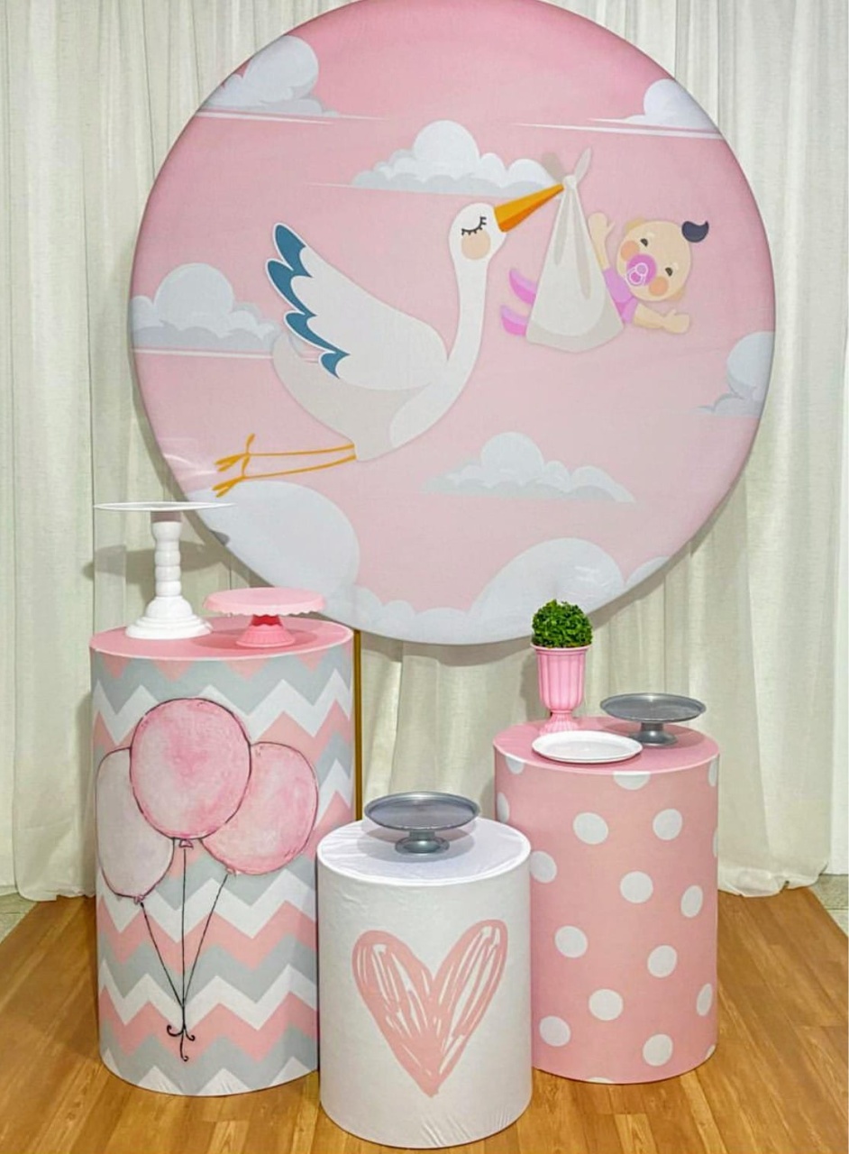 Cegonha Rosa - Kit Bronze  - Pegue e Brilha Decorações 