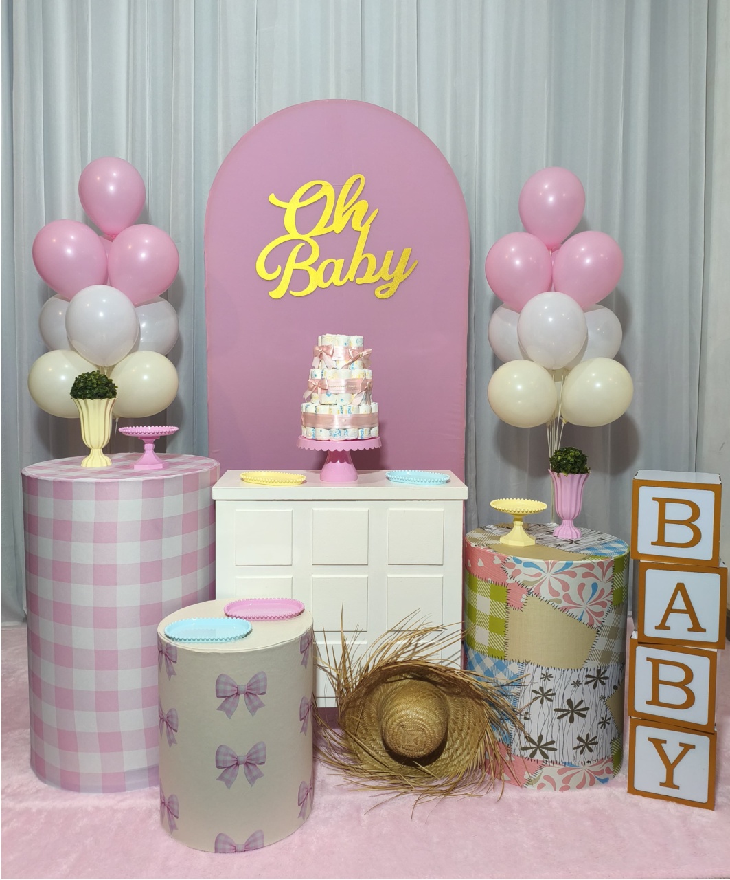 Chá Arraia Menina - Kit Prata - Pegue e Brilha Decorações 