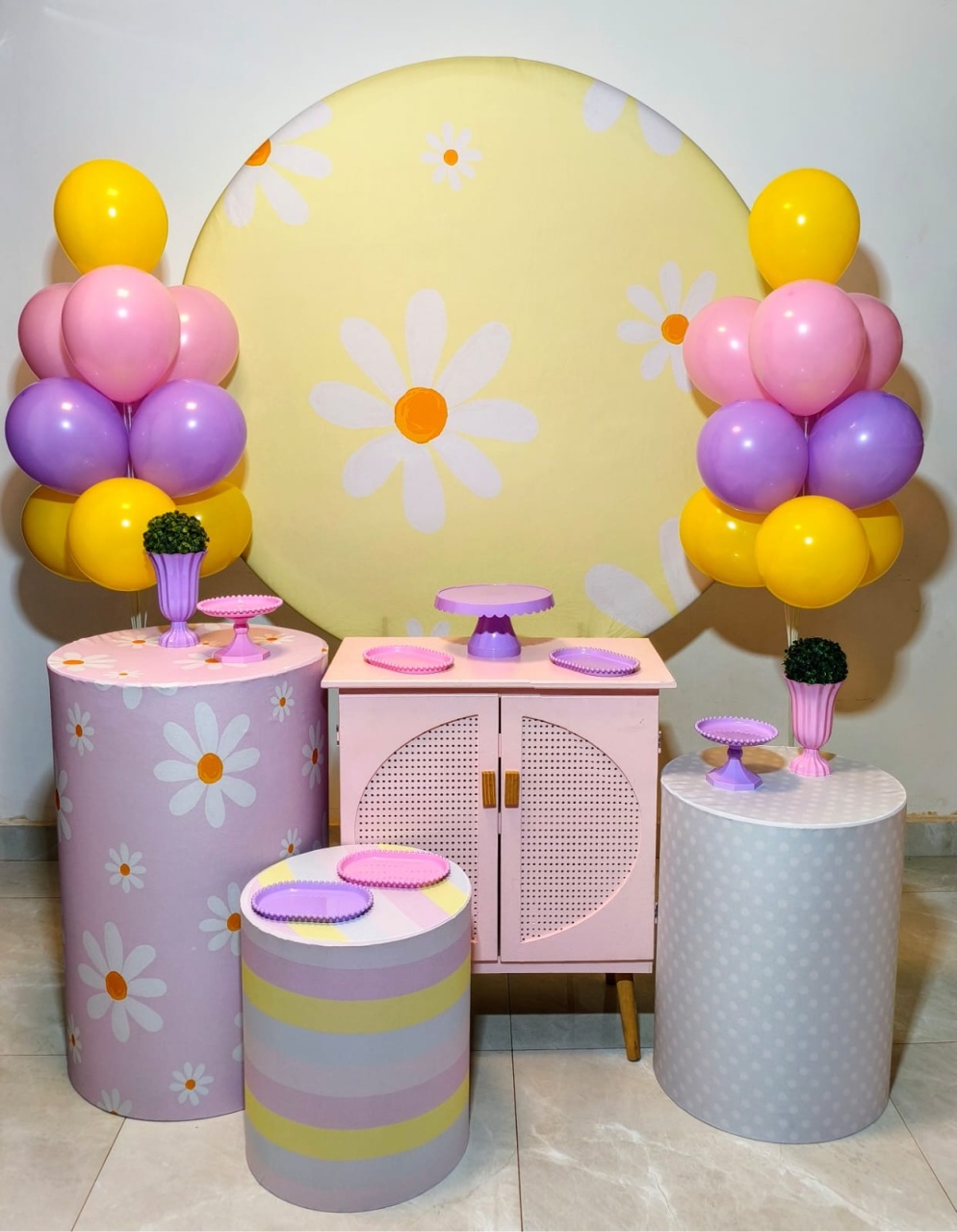 Margaridas - Kit Prata - Pegue e Brilha Decorações 