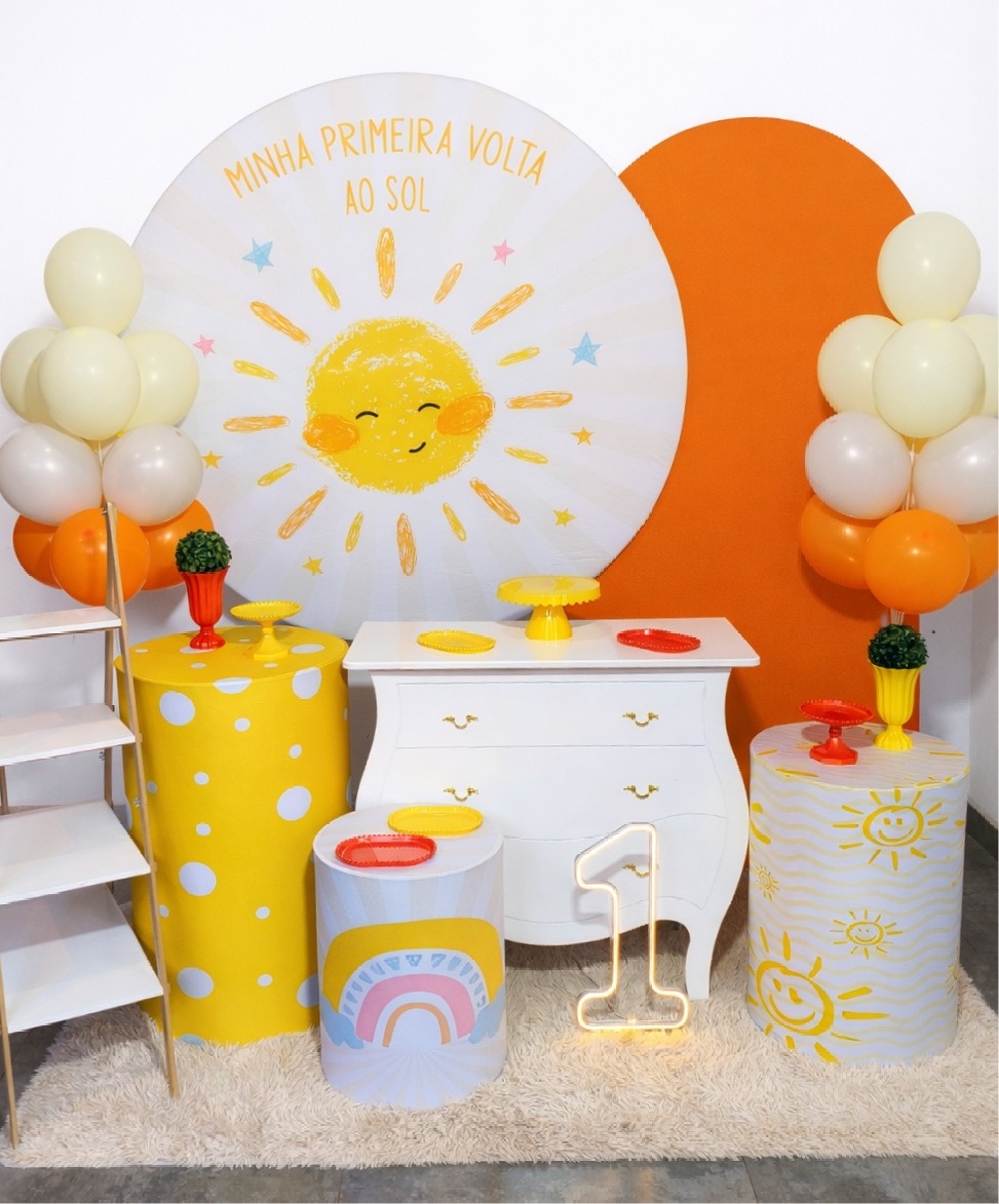 Primeira Volta Ao Sol - Kit Ouro - Pegue e Brilha Decorações 