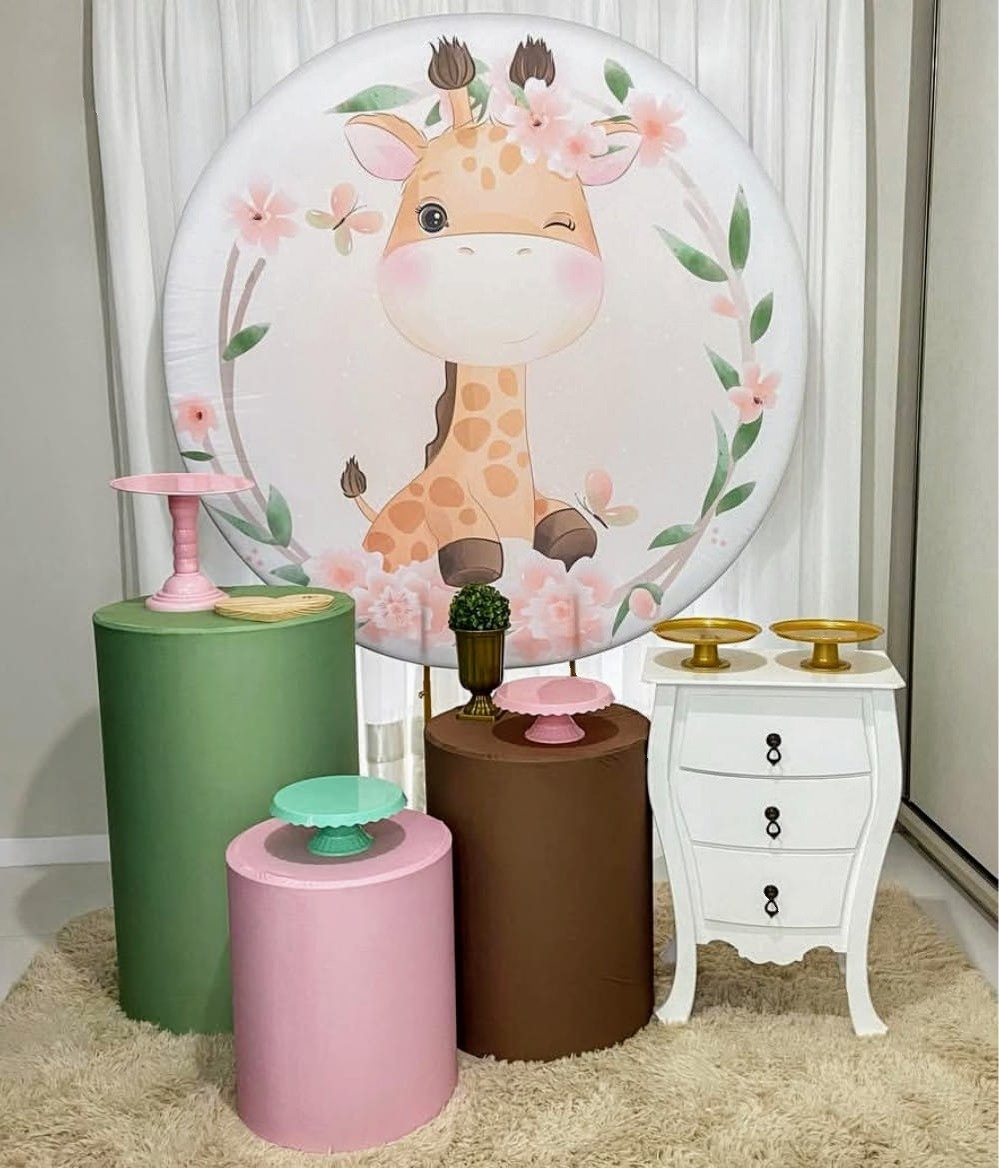 Girafinha Rosa - Kit Bronze   - Pegue e Brilha Decorações 