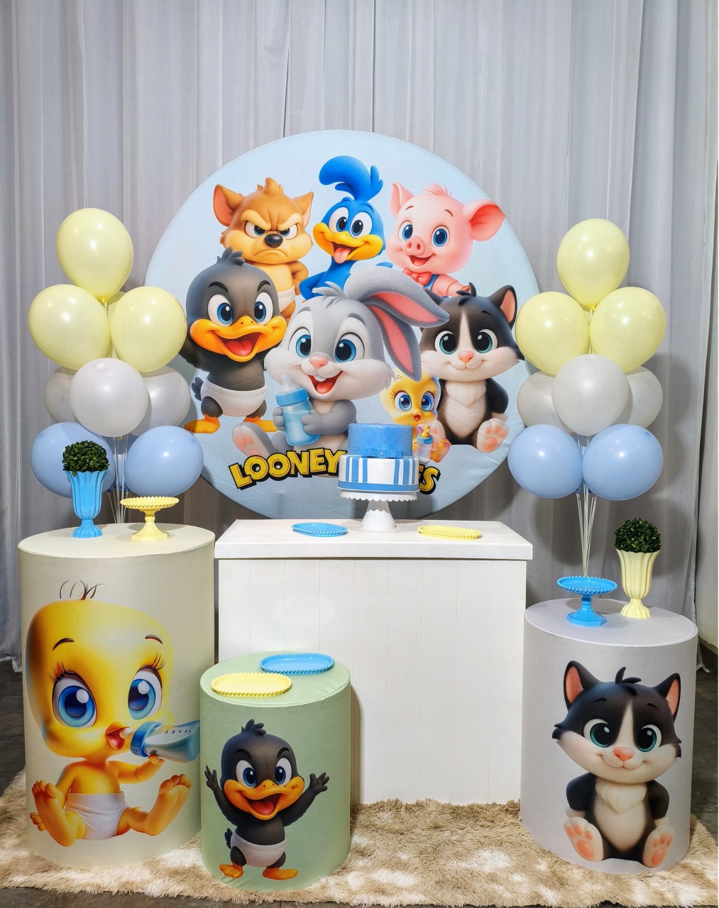 Looney Tunes Baby Meninos - Kit Prata - Pegue e Brilha Decorações 
