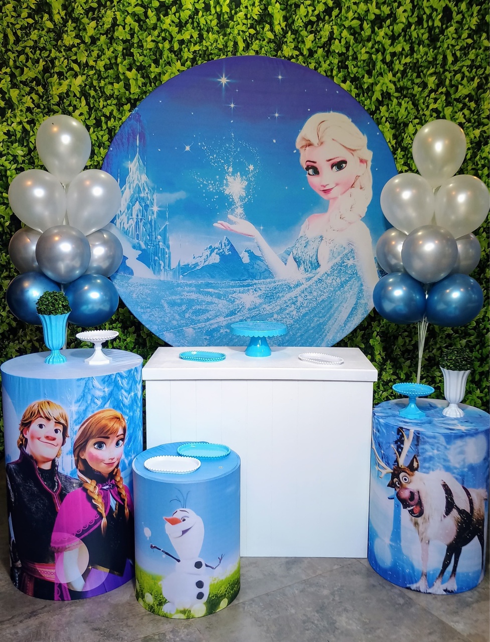 Frozen 01 - Kit Prata  - Pegue e Brilha Decorações 