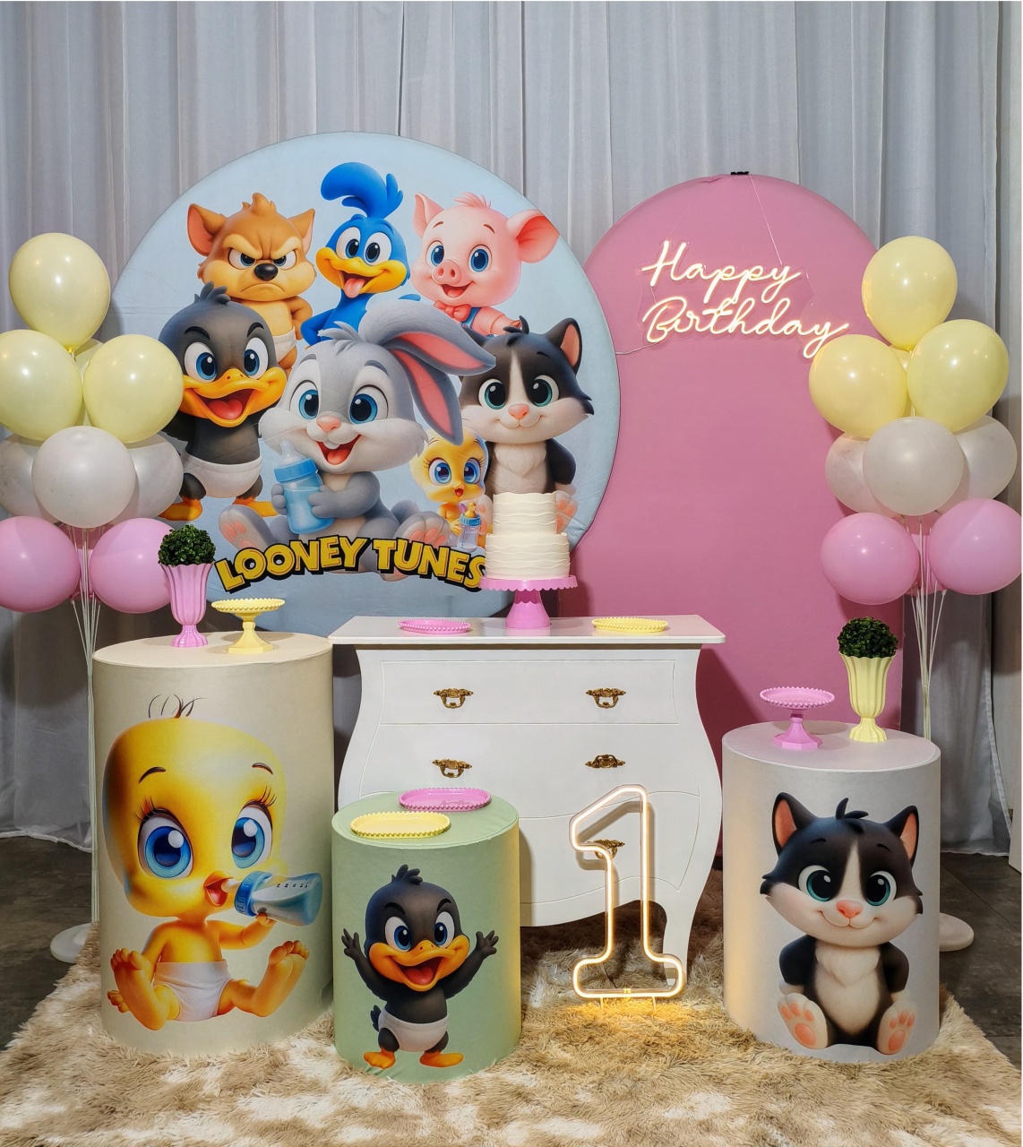 Looney Tunes Baby Meninas - Kit Ouro - Pegue e Brilha Decorações 