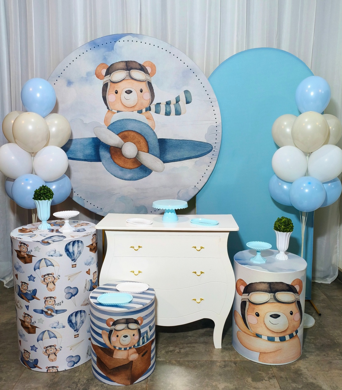 Ursinho Aviador - Kit Ouro  - Pegue e Brilha Decorações 