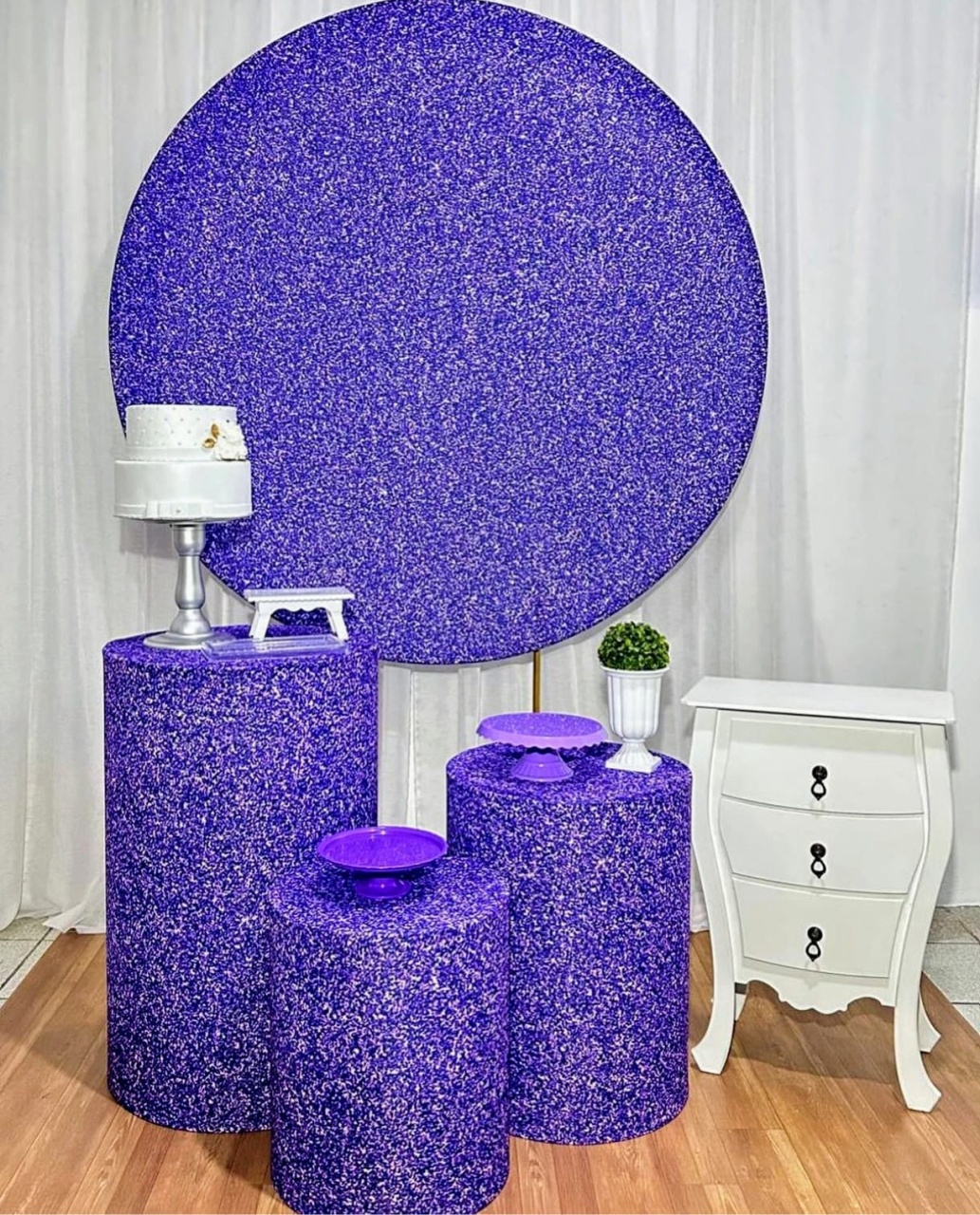 Roxo C/ Branco Feminino - Kit Bronze   - Pegue e Brilha Decorações 
