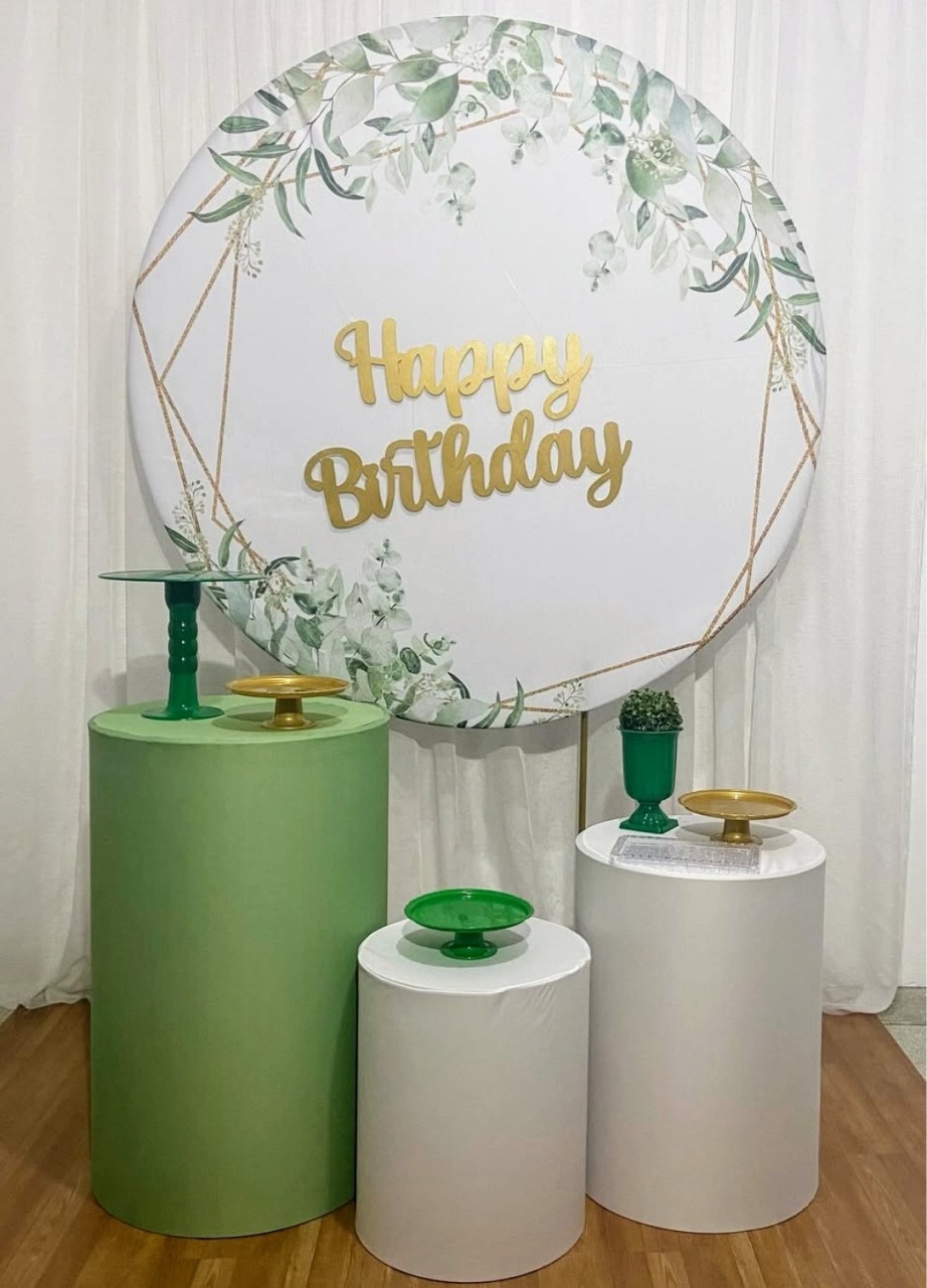 Branco C/ Verde - Kit Bronze     - Pegue e Brilha Decorações 