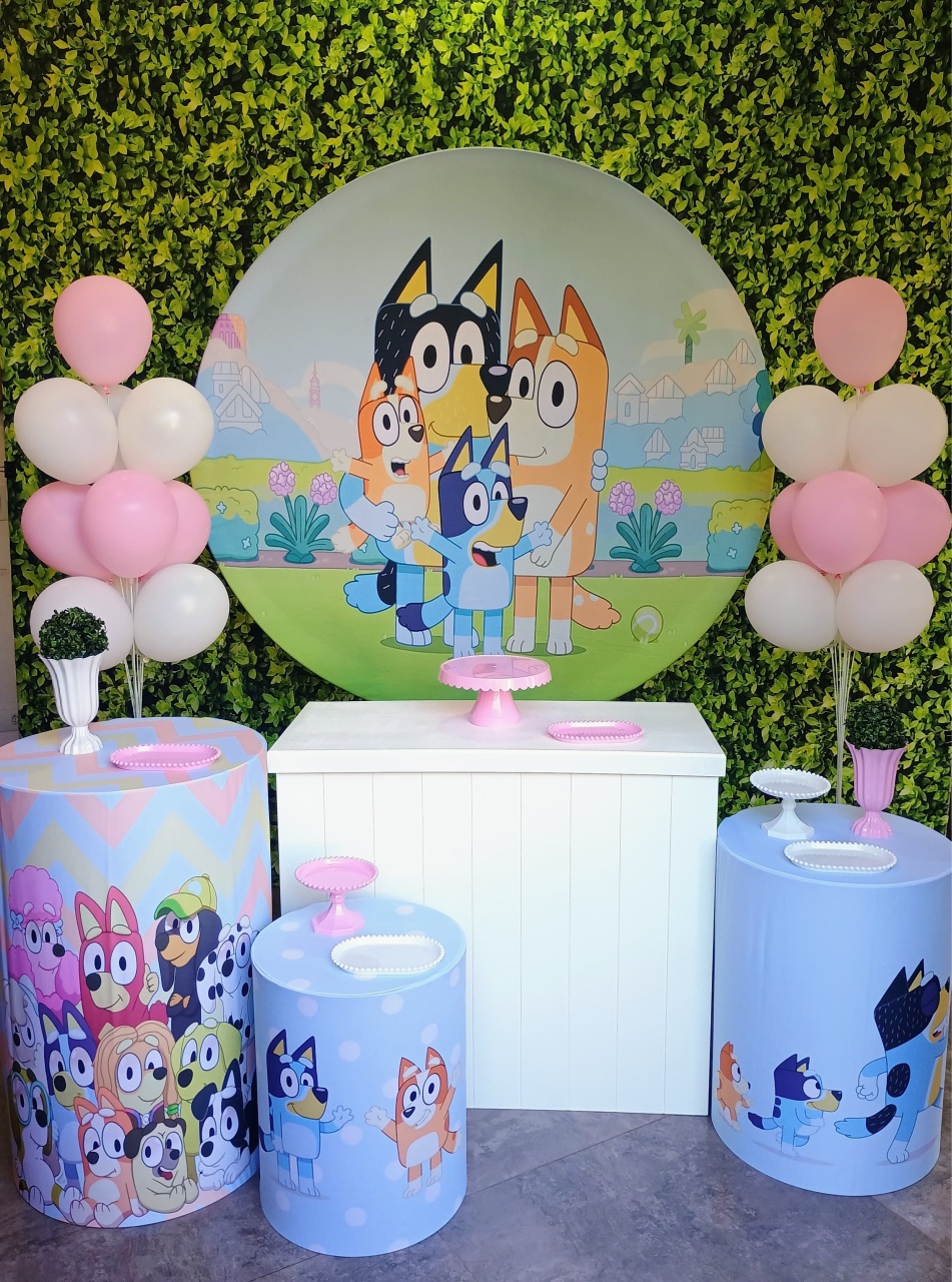 Bluey Menina - Kit Prata - Pegue e Brilha Decorações 