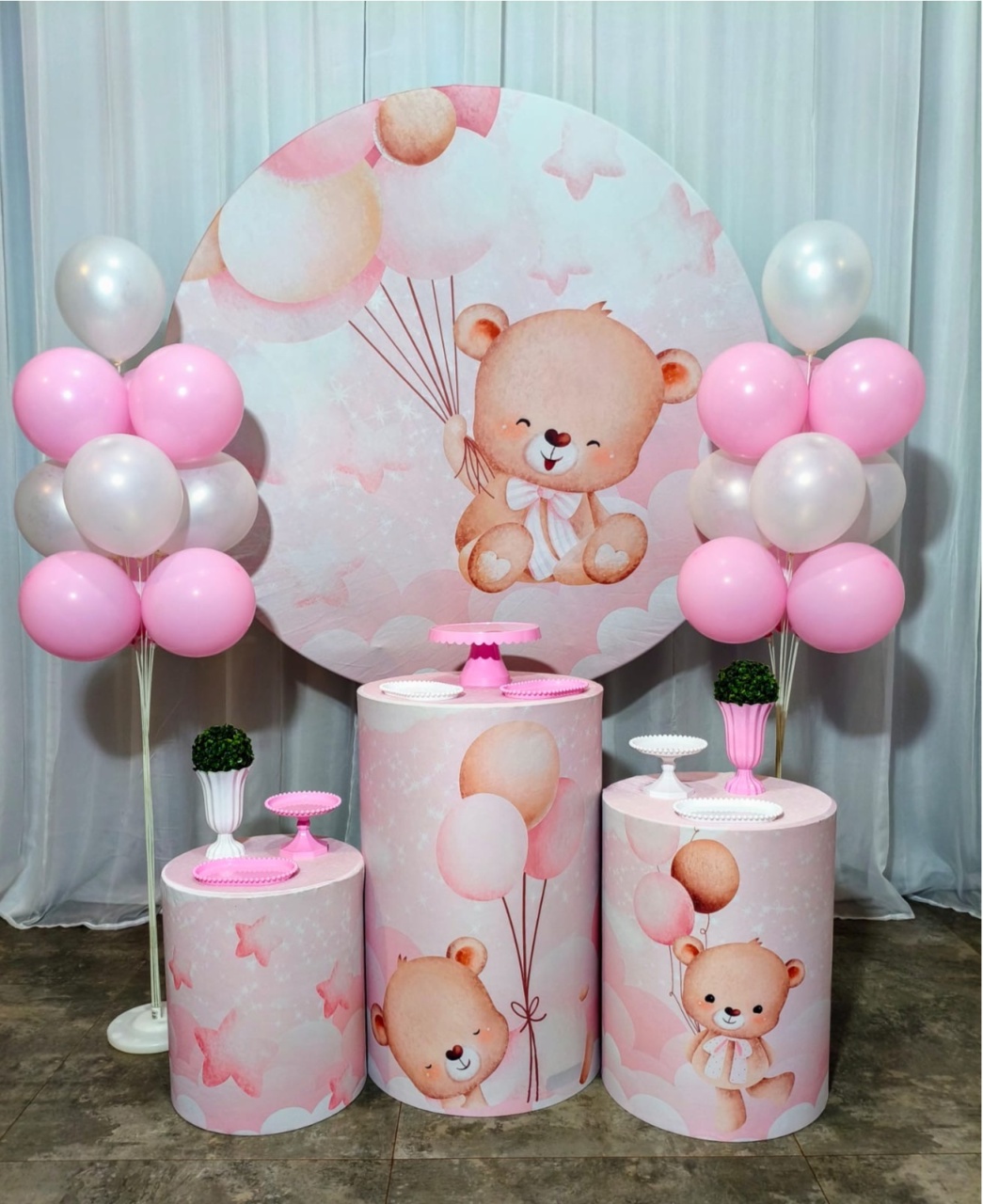 Ursinha Rosa - Kit Bronze - Pegue e Brilha Decorações 
