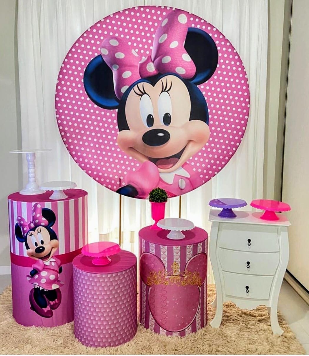 Minnie Rosa - Kit Bronze        - Pegue e Brilha Decorações 