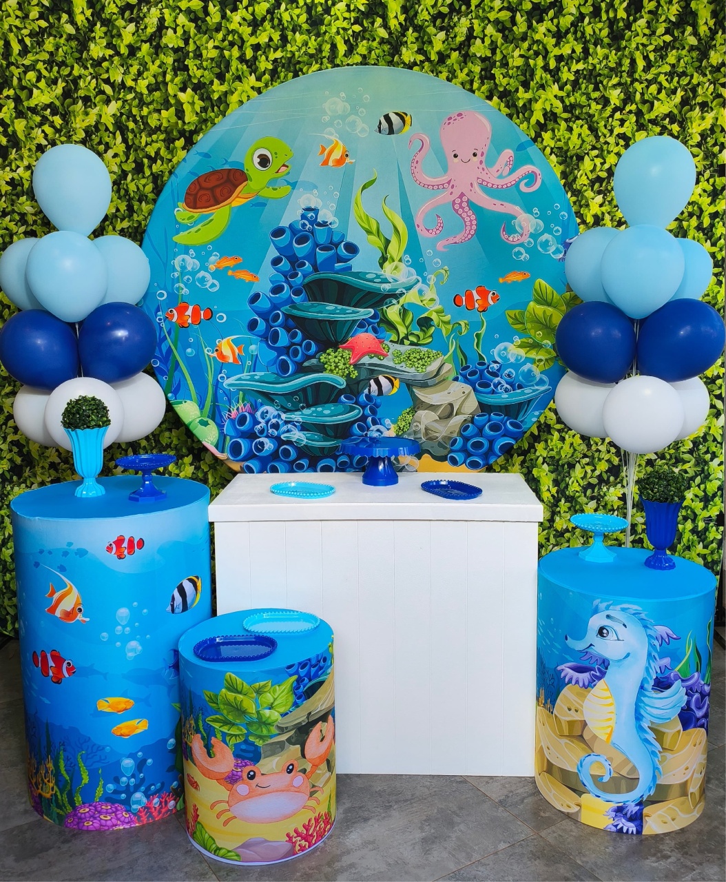 Fundo Mar 02 - Kit Prata - Pegue e Brilha Decorações 