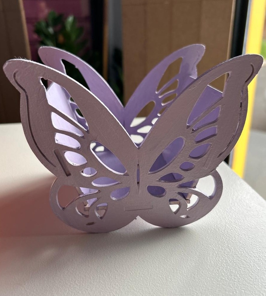 Mini Vaso de Borboleta Lilas - Mabe Pegue e Monte Festas
