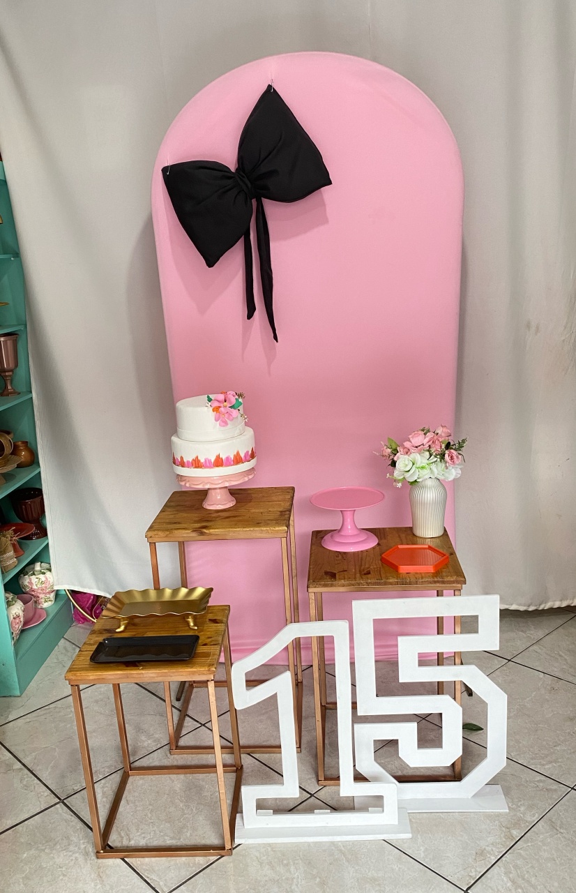 Kit Laço 15 Anos ( Rosa Com  Preto? - José e maria festas