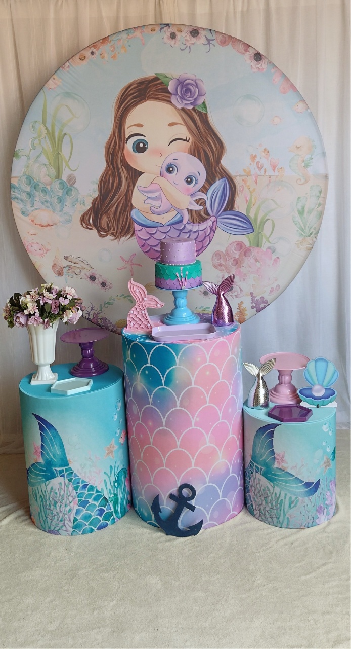 Alugue Tema Para Festa Decoração Sereia Baby (Modelo 1) - Abra Cadabra Pegue e Monte